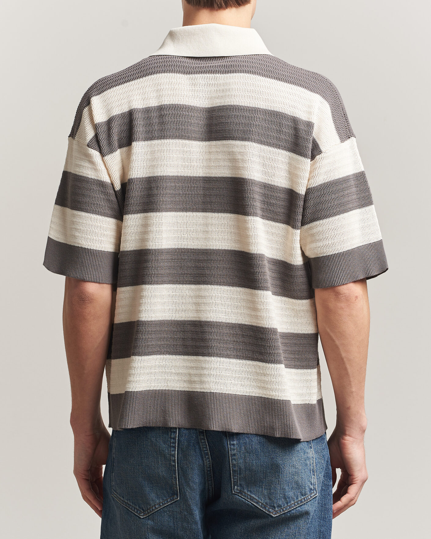 Heren | Polo's | AMI | Striped Polo White/Grey