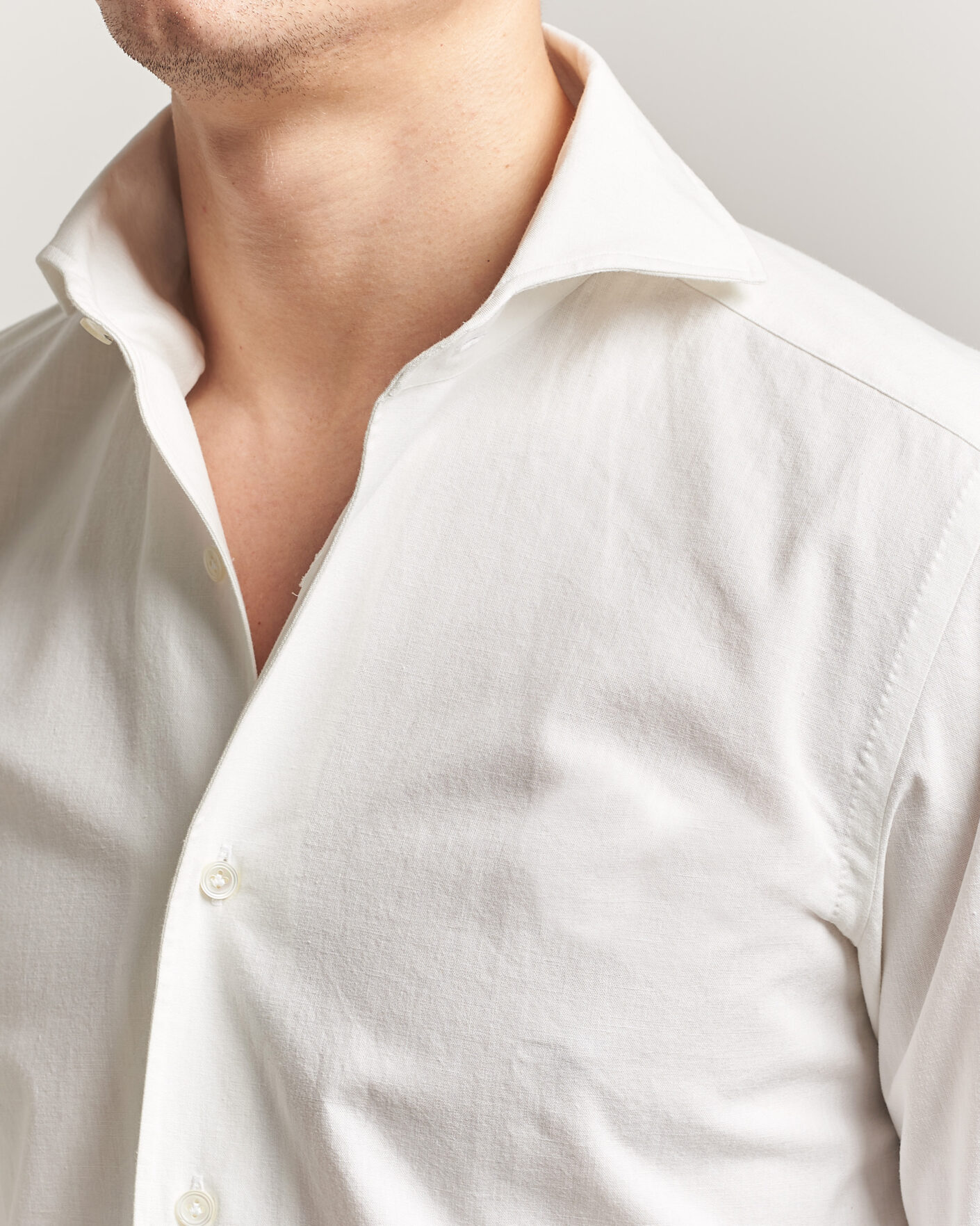 Heren | Overhemden | 100Hands | Washed Japanese Denim Shirt Off White