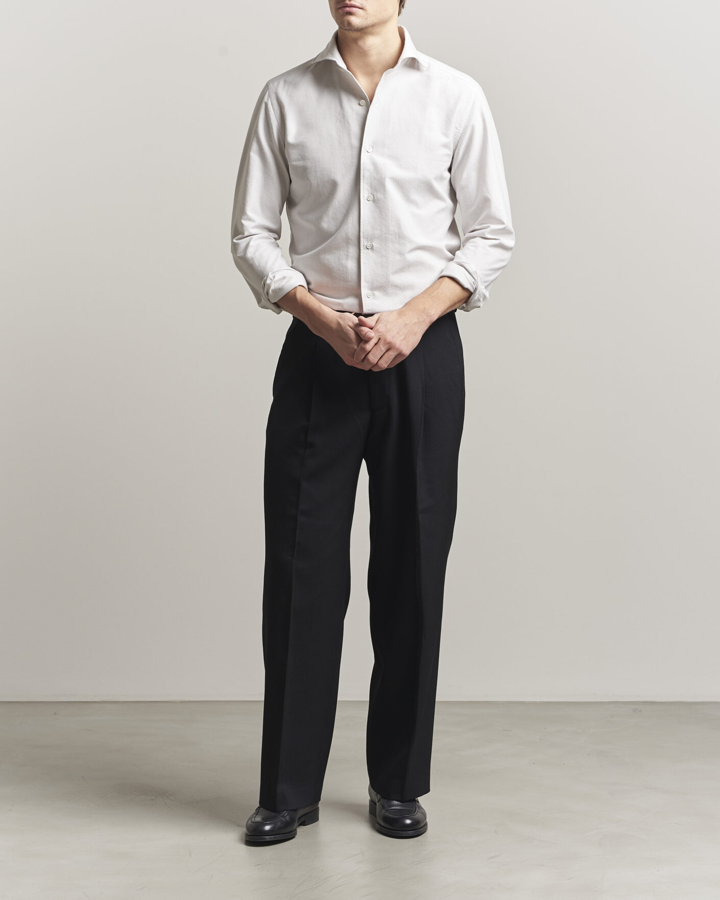 Heren | Overhemden | 100Hands | Washed Oxford Shirt Grey