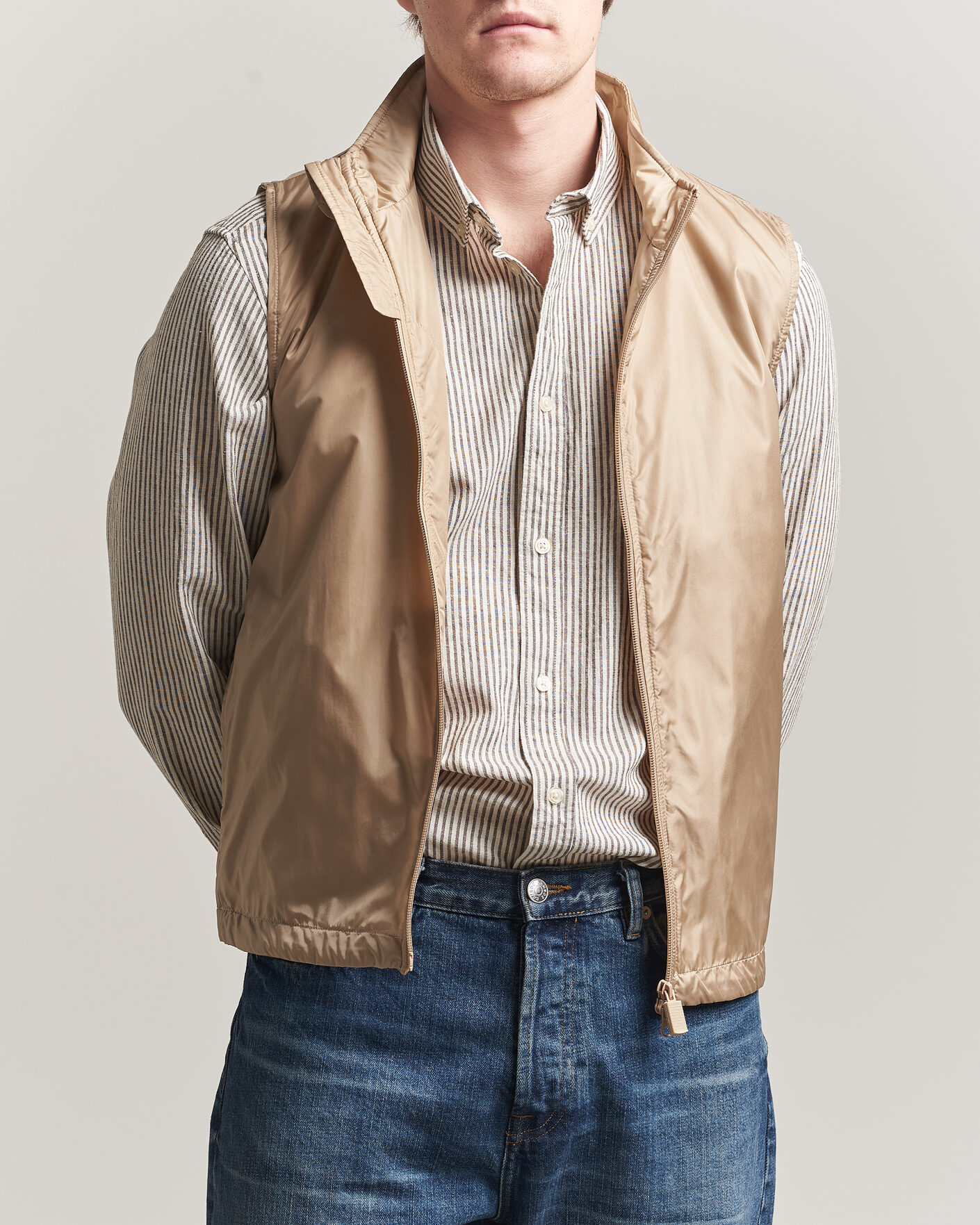 Heren | Gilets | Aspesi | Vernes Nylon Gilet Beige