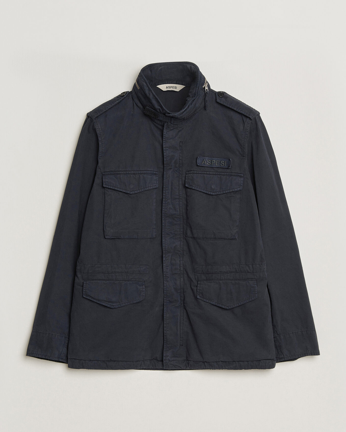 Heren | Jassen | Aspesi | Washed Cotton Field Jacket Navy