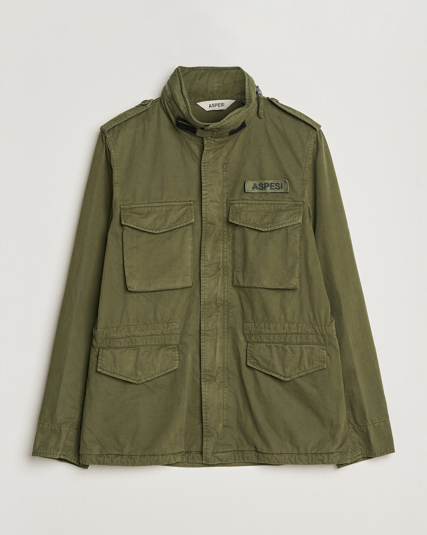 Heren | Jassen | Aspesi | Washed Cotton Field Jacket Military