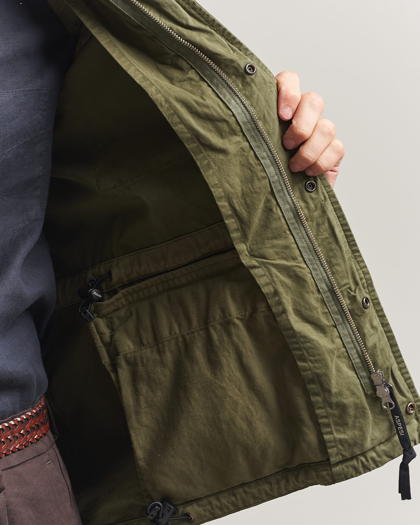 Heren | Jassen | Aspesi | Washed Cotton Field Jacket Military