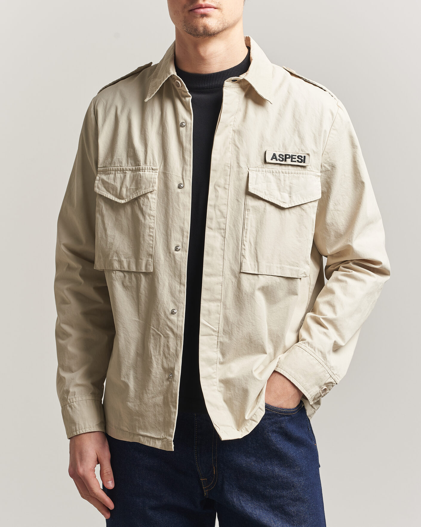 Heren | Jassen | Aspesi | Cotton Field Shirt Sand