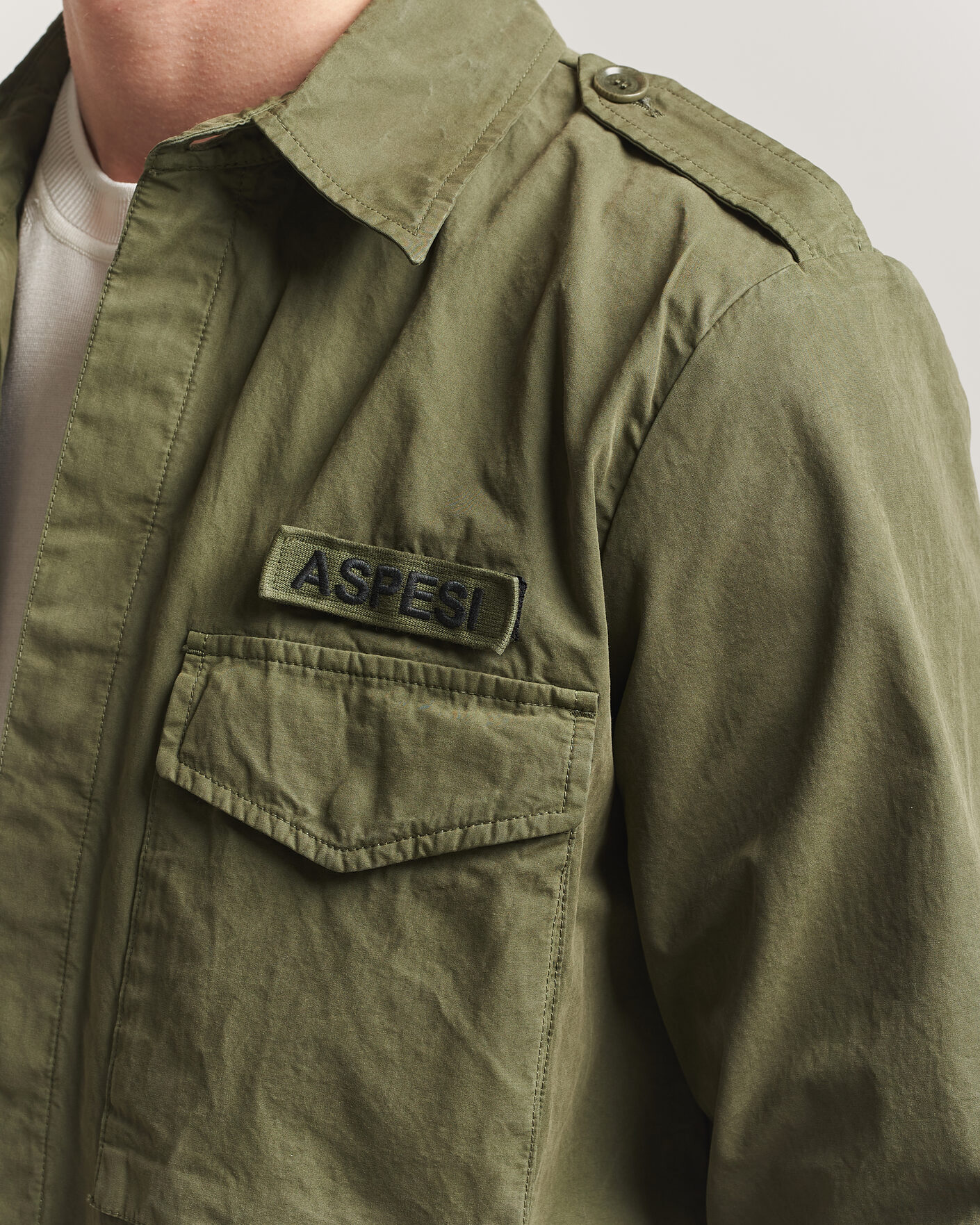 Heren | Jassen | Aspesi | Cotton Field Shirt Olive