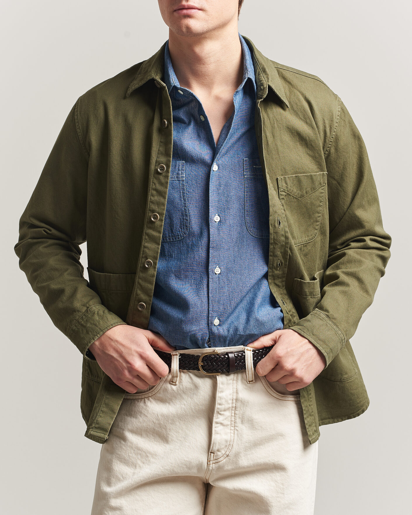 Heren | Jassen | Aspesi | Garment Dyed Utility Shirt Military