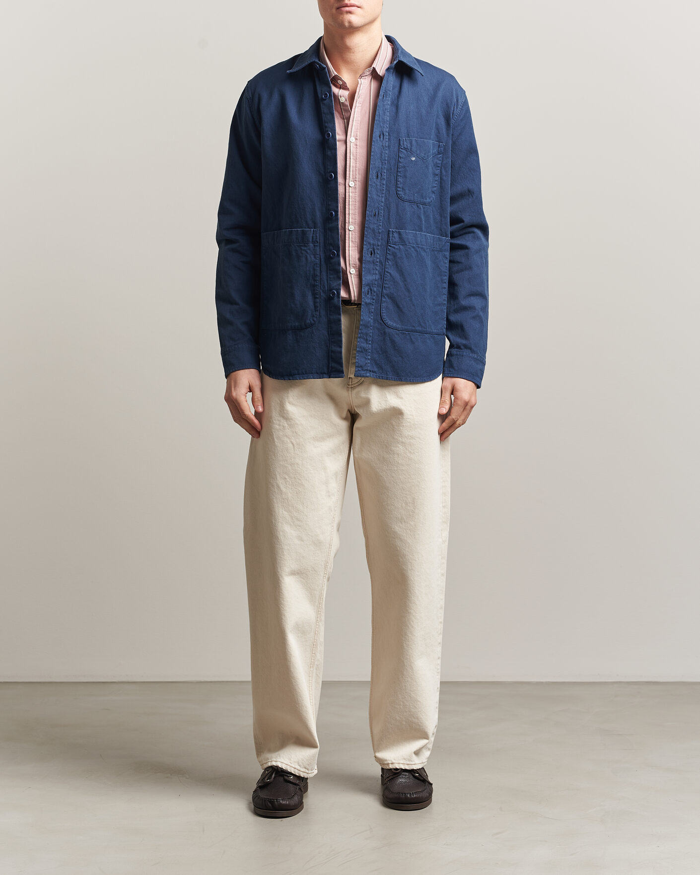 Heren | Jassen | Aspesi | Garment Dyed Utility Shirt Dark Blue