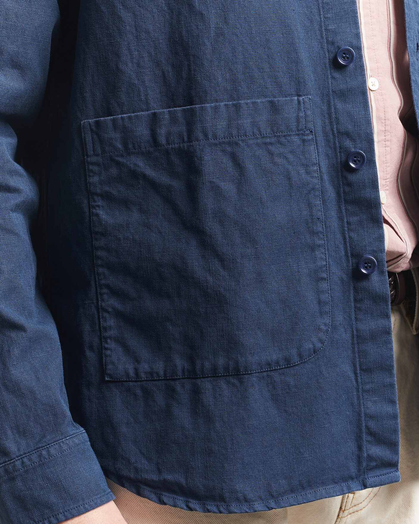 Heren | Jassen | Aspesi | Garment Dyed Utility Shirt Dark Blue