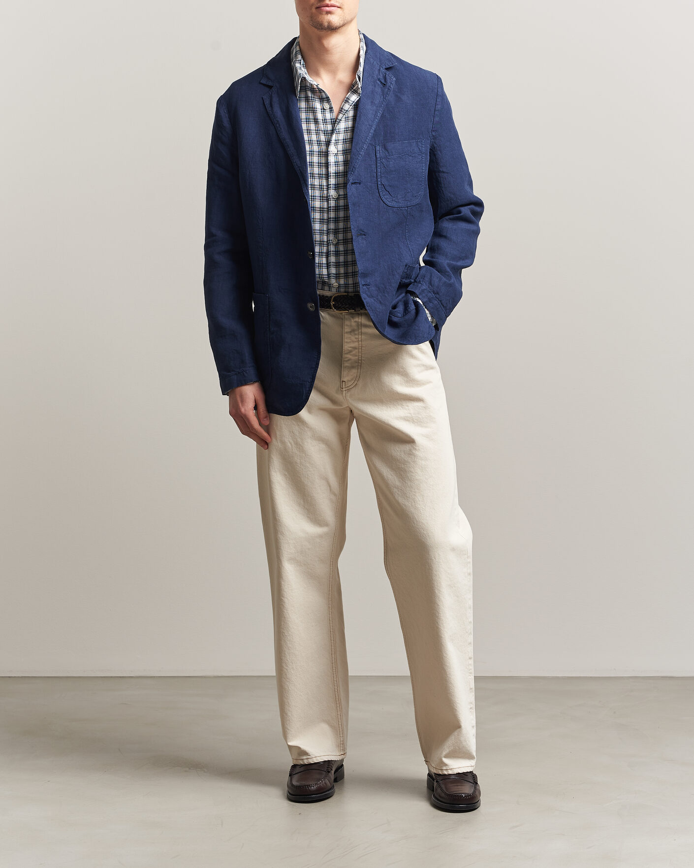 Heren | Blazers | Aspesi | Samuraki Linen Blazer Navy