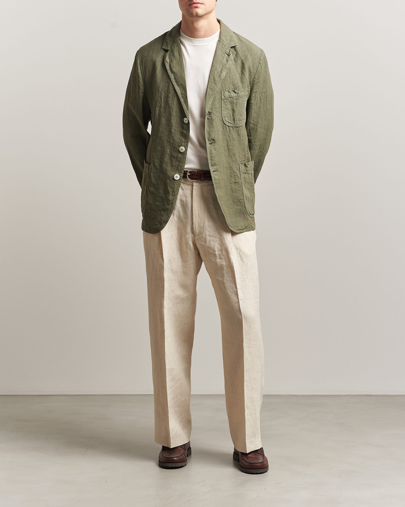 Heren | Blazers | Aspesi | Samuraki Linen Blazer Military