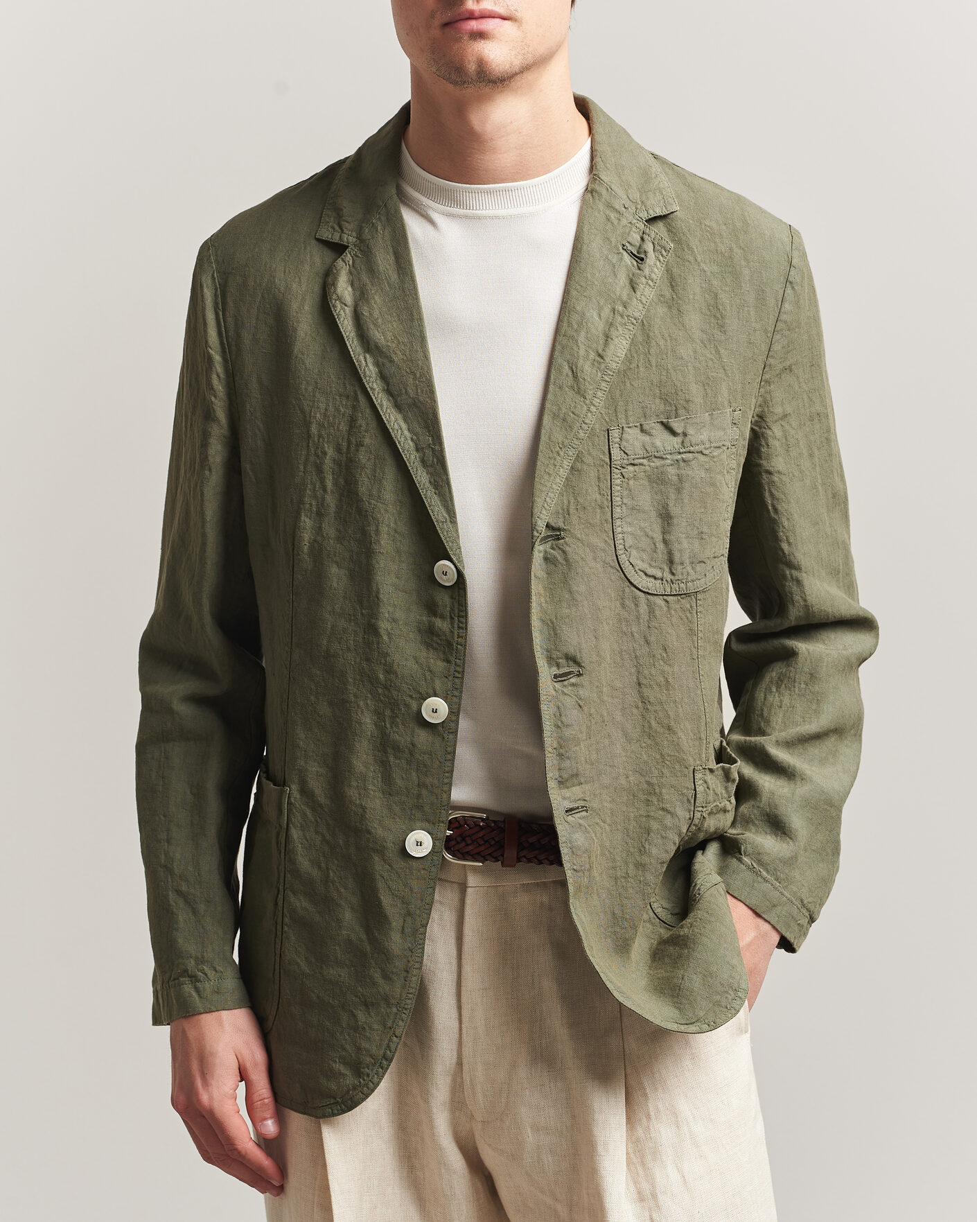 Heren | Blazers | Aspesi | Samuraki Linen Blazer Military