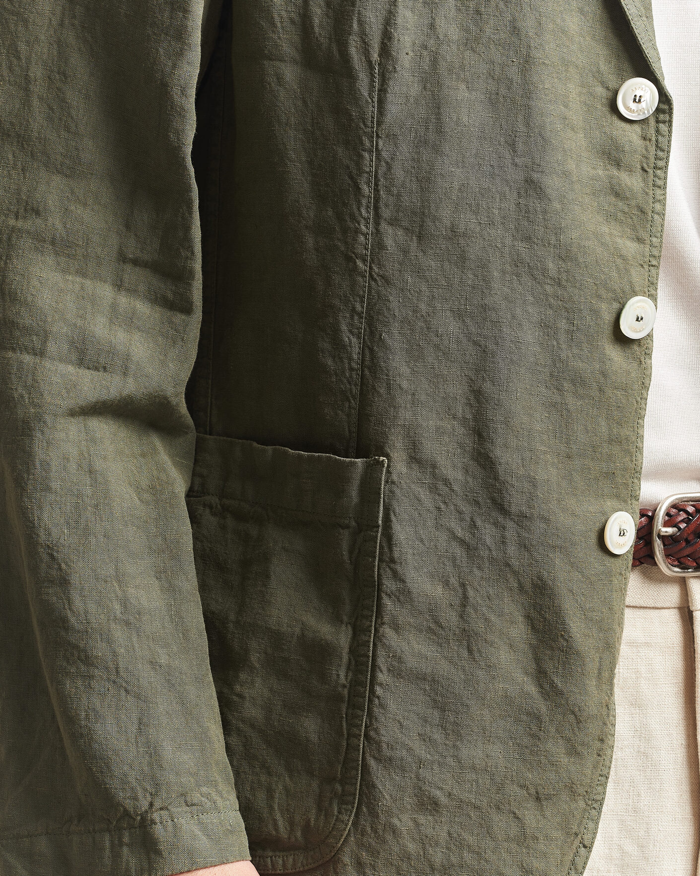 Heren | Blazers | Aspesi | Samuraki Linen Blazer Military