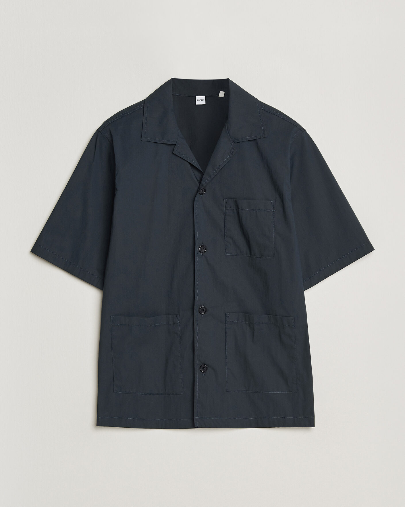Heren | Overhemden | Aspesi | Ago Short Sleeve Shirt Navy
