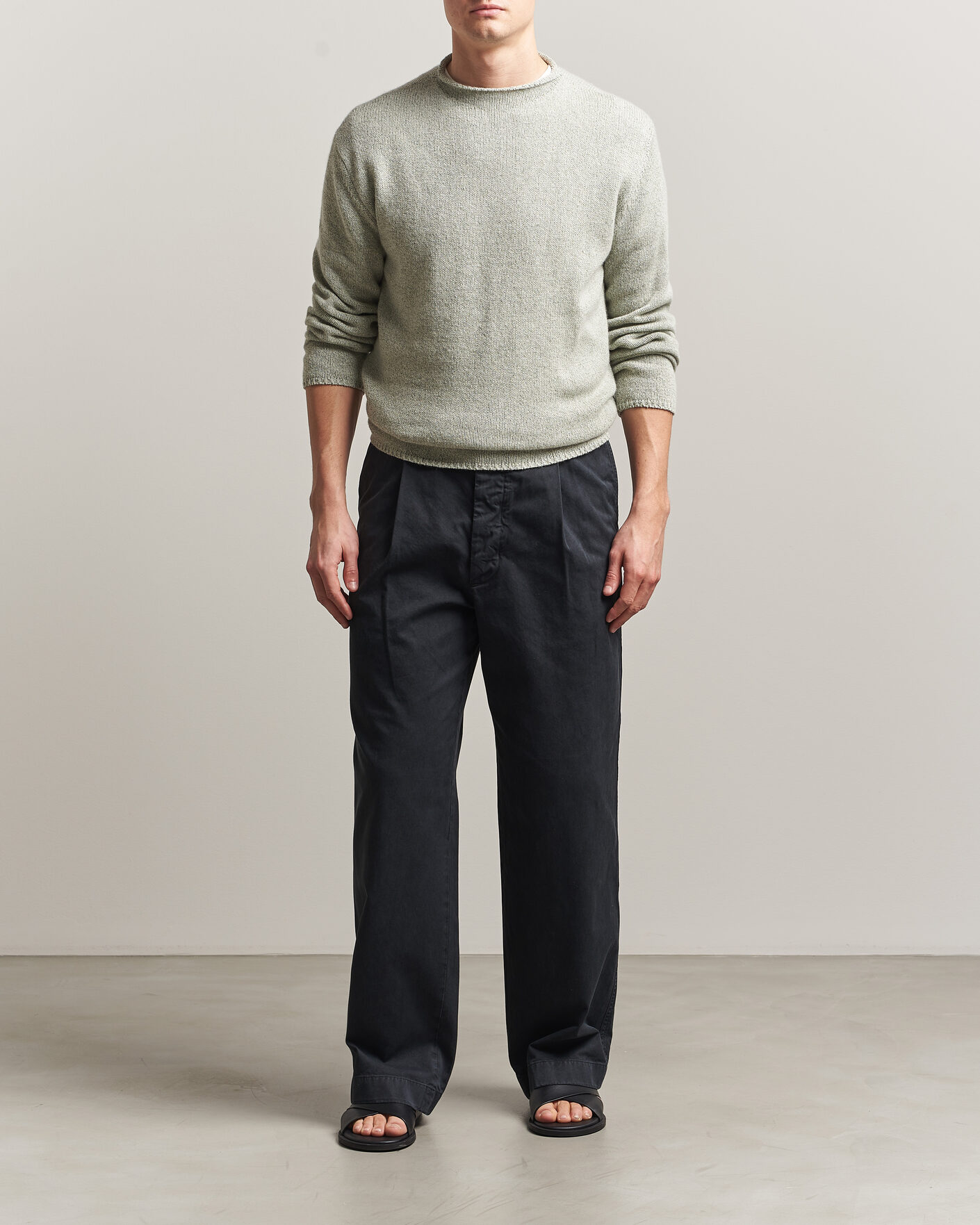 Heren | Truien | Auralee | Cashmere/Silk Crew Neck Mint Melange