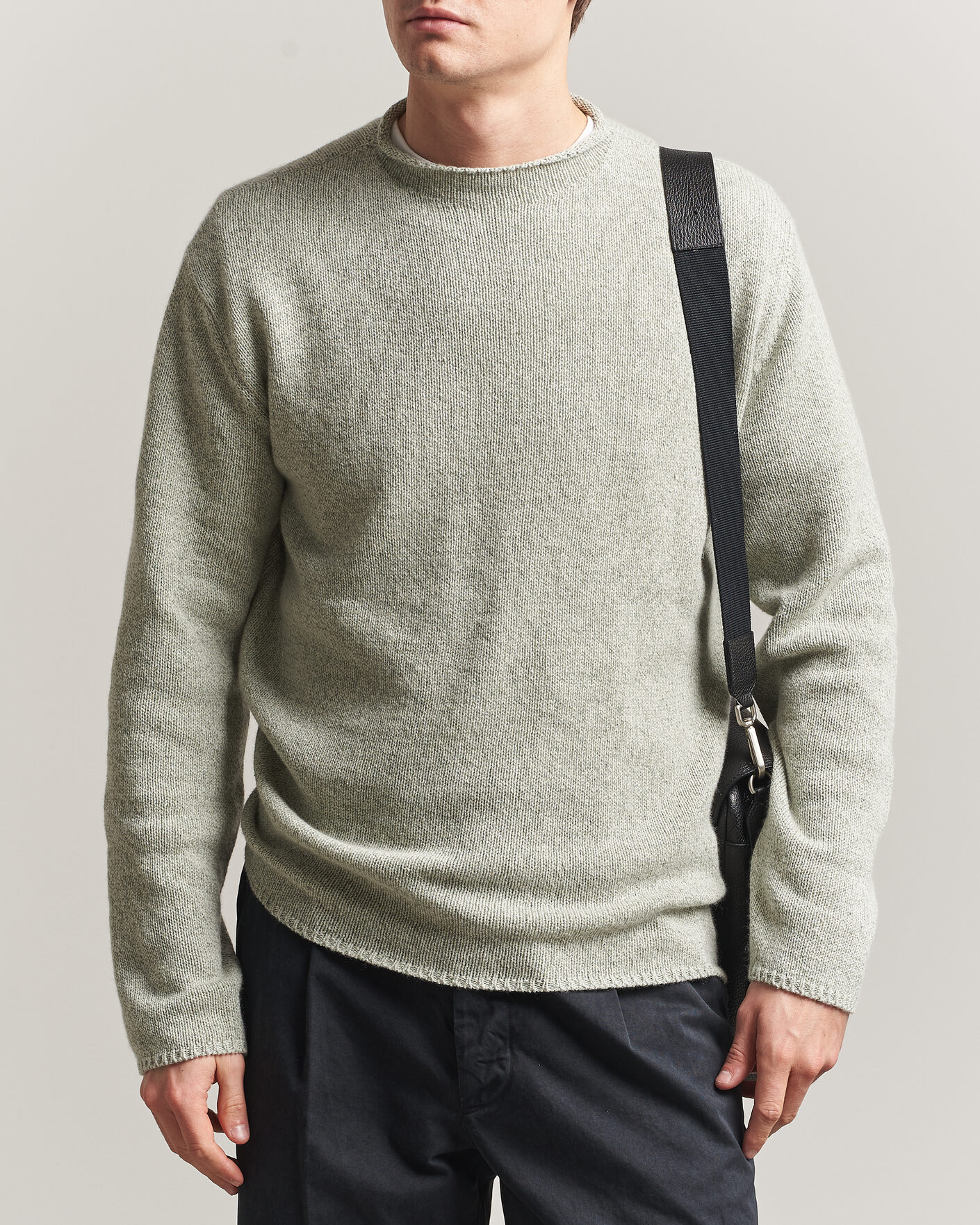 Heren | Truien | Auralee | Cashmere/Silk Crew Neck Mint Melange