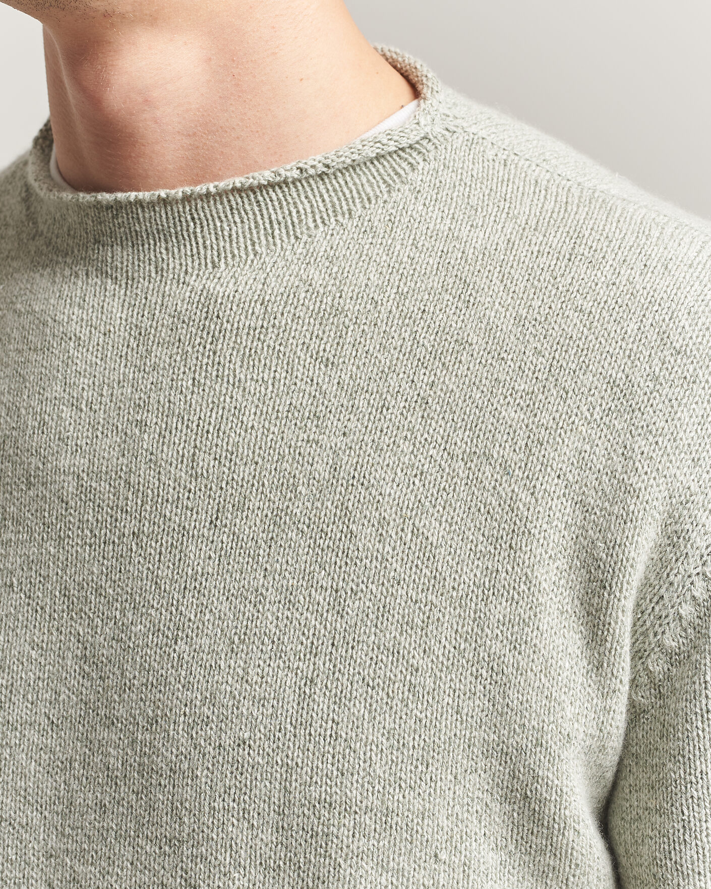 Heren | Truien | Auralee | Cashmere/Silk Crew Neck Mint Melange