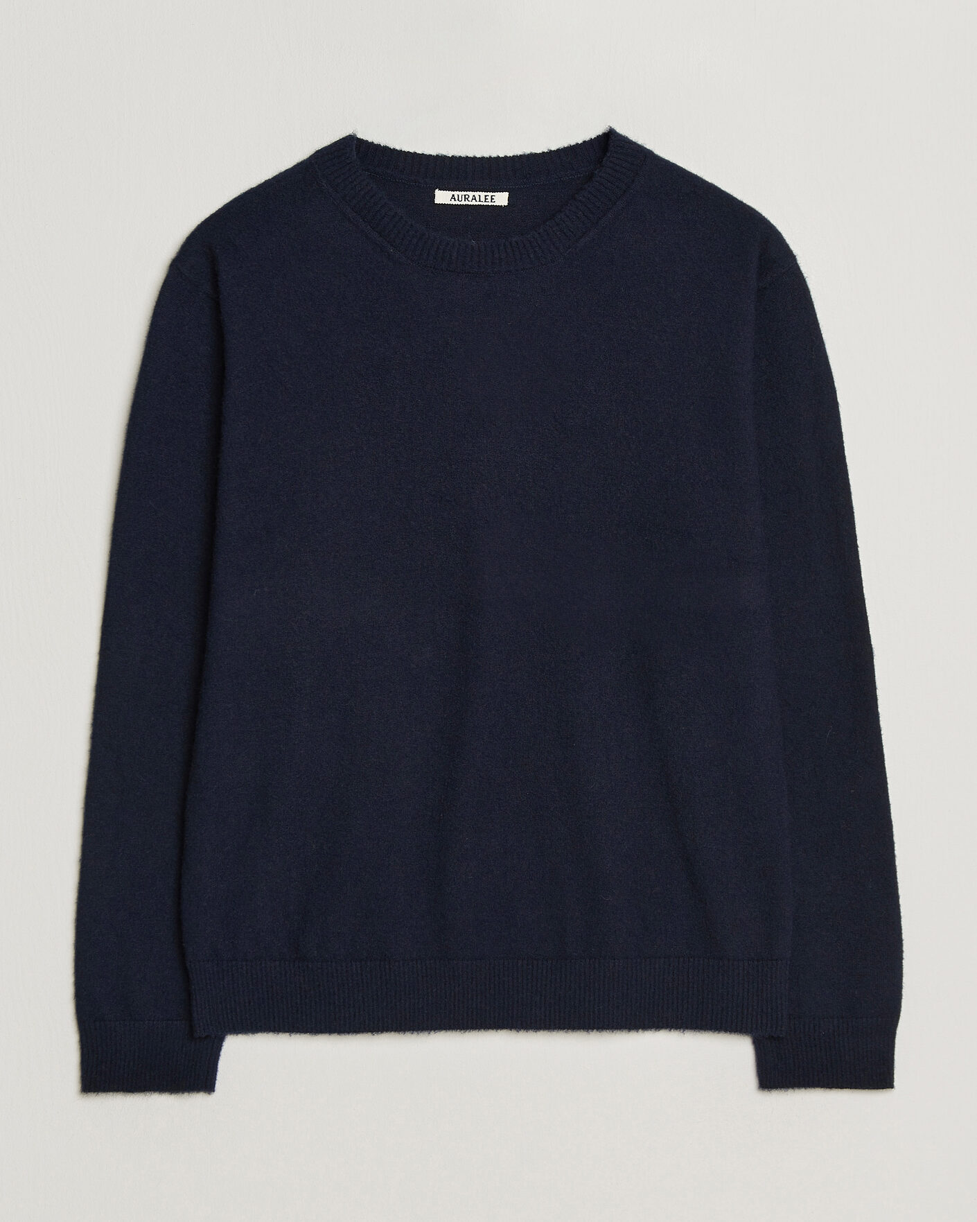 Heren | Truien | Auralee | Brushed Cashmere/Cotton Crew Neck Navy
