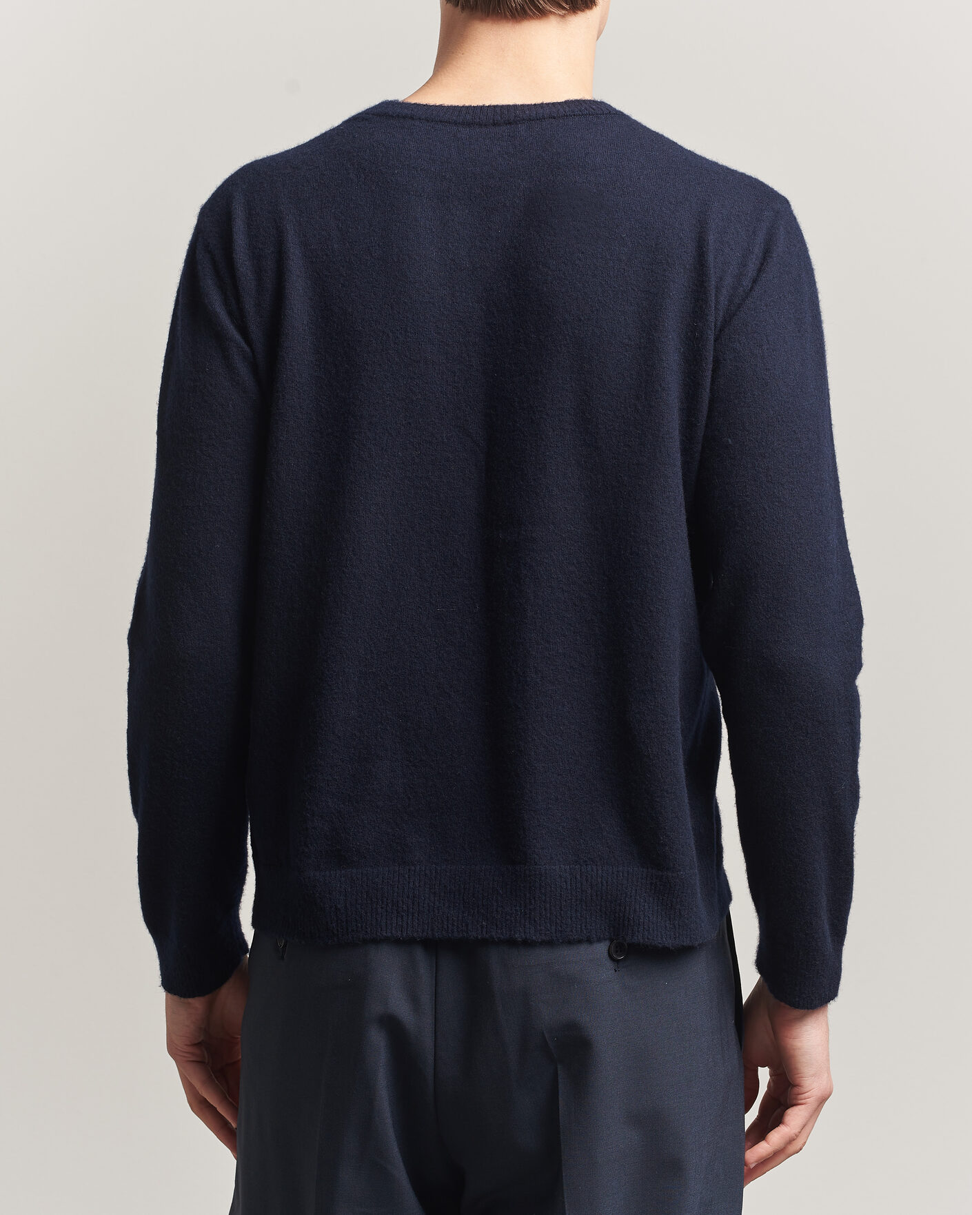 Heren | Truien | Auralee | Brushed Cashmere/Cotton Crew Neck Navy