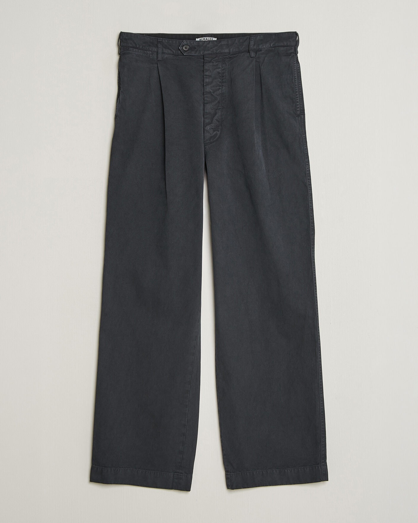 Heren | Broeken | Auralee | Garment Dyed Finx Chinos Black