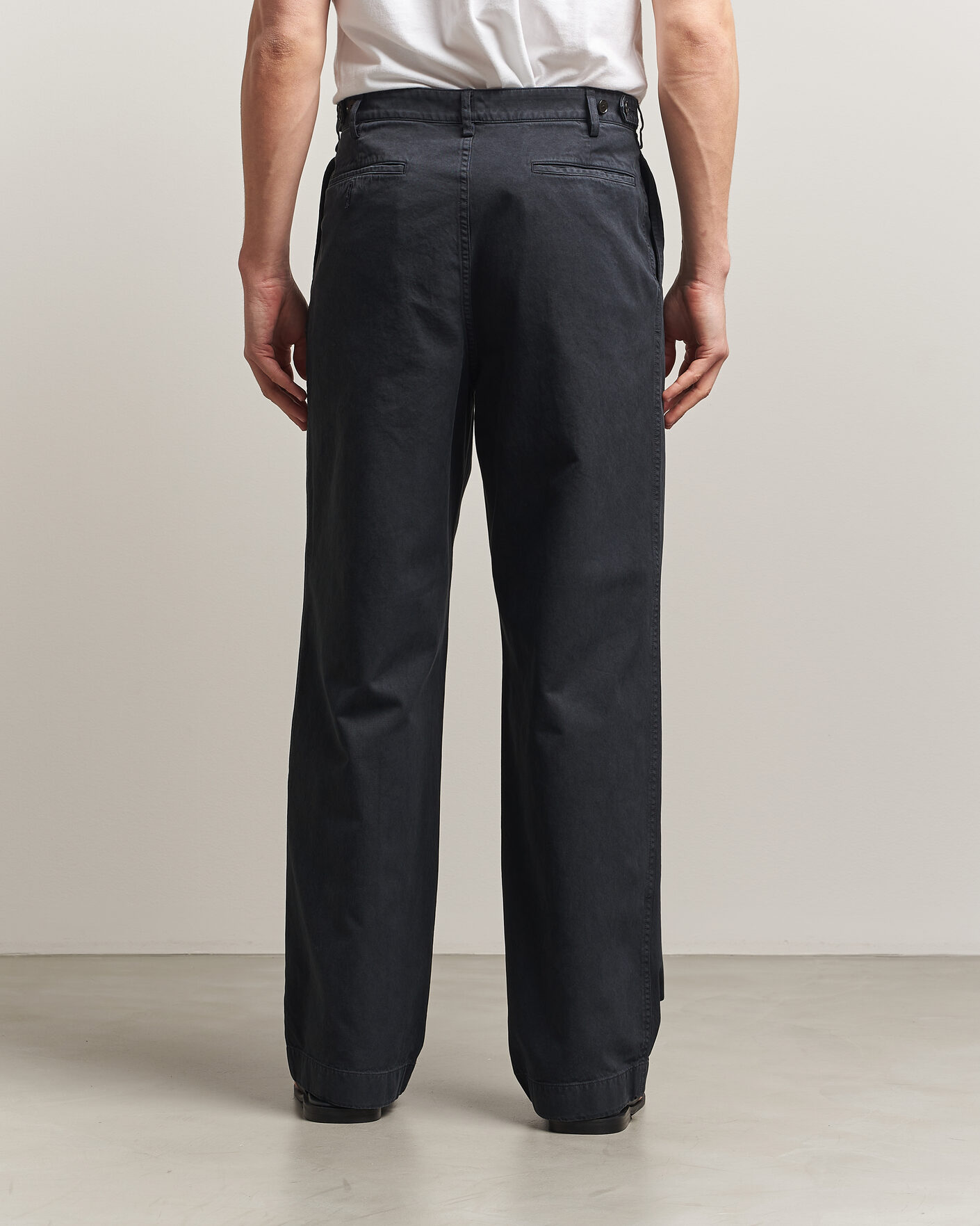 Heren | Broeken | Auralee | Garment Dyed Finx Chinos Black