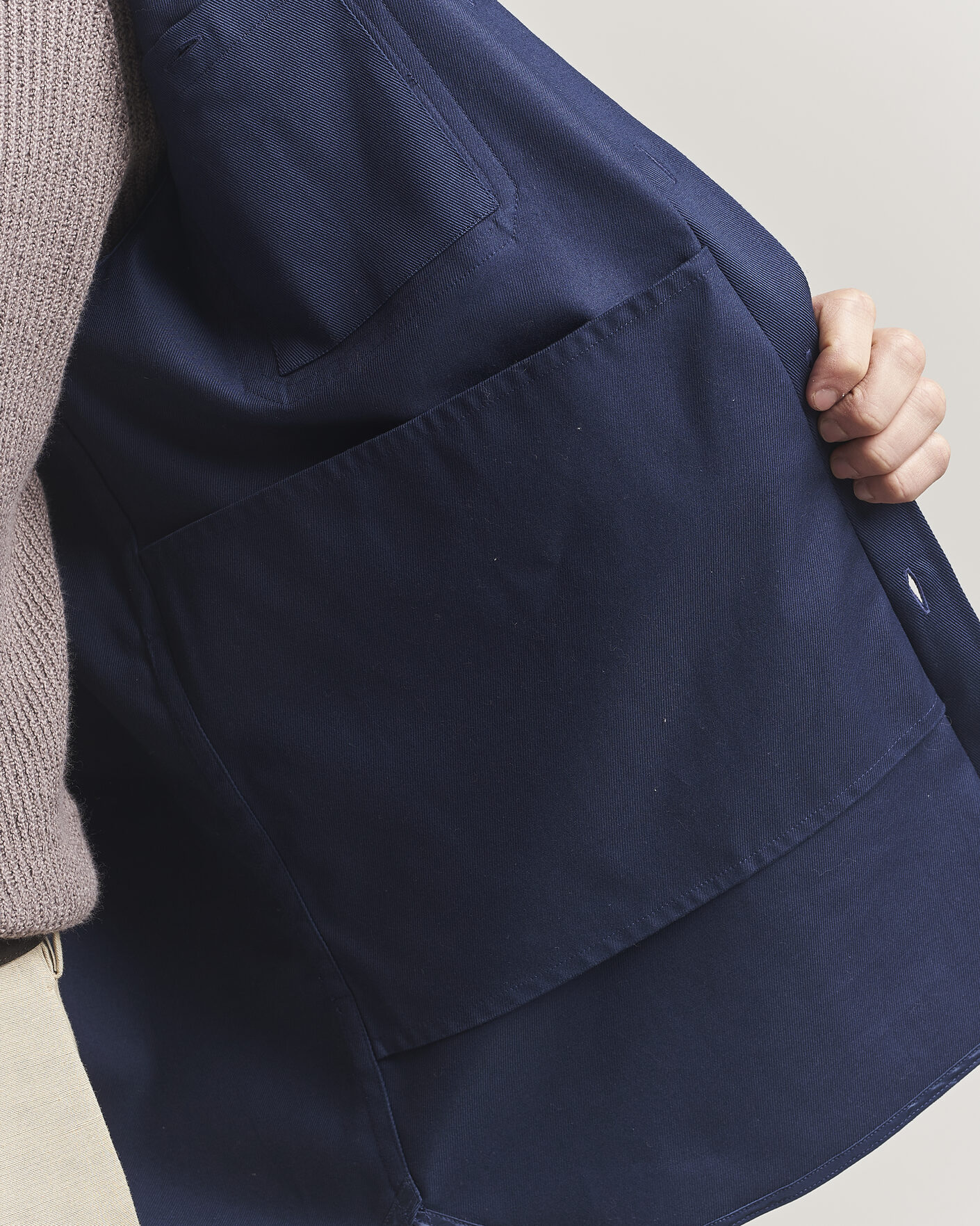 Heren | Overhemden | Caruso | Twill Cotton Overshirt Navy