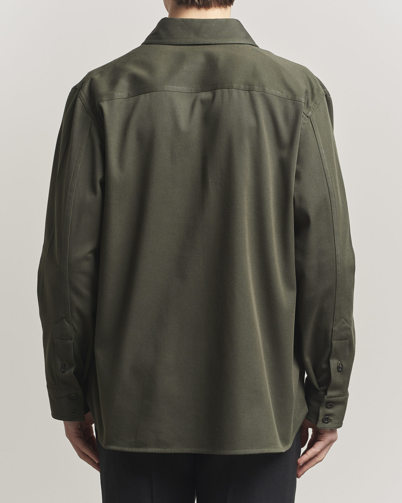 Heren | Overhemden | Caruso | Twill Cotton Overshirt Dark Green