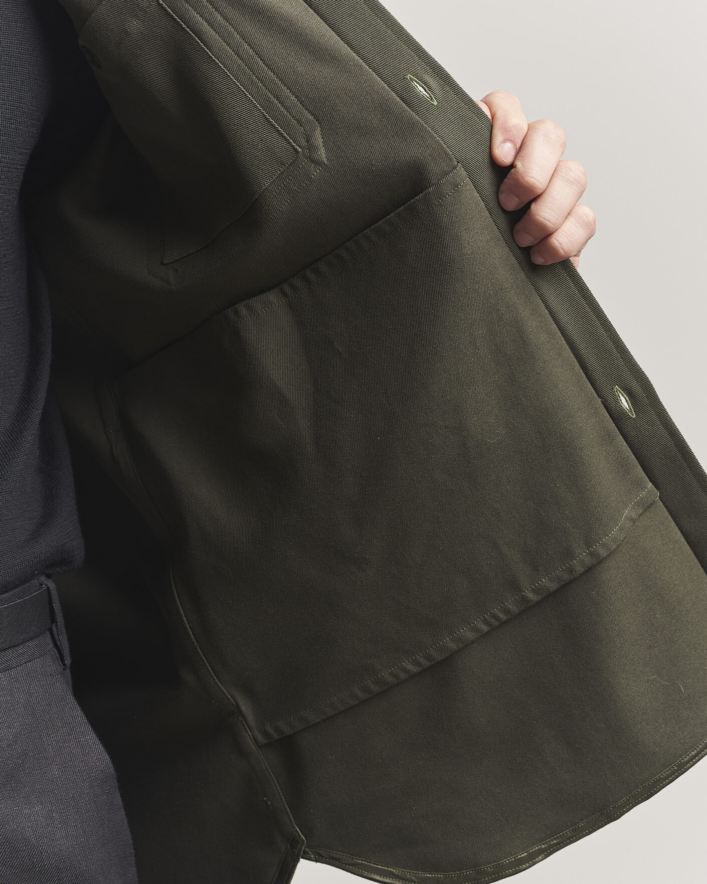 Heren | Overhemden | Caruso | Twill Cotton Overshirt Dark Green