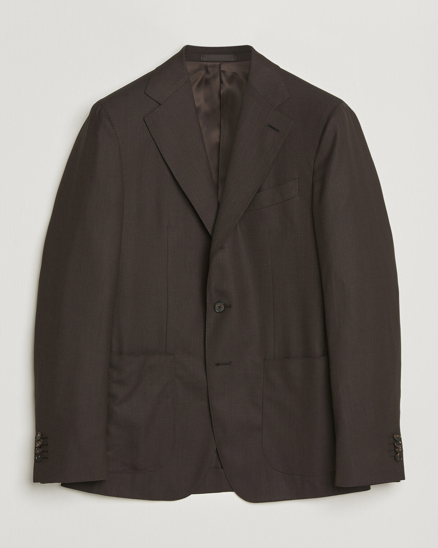 Heren | Blazers | Caruso | Aida Wool Hopsack Blazer Dark Brown