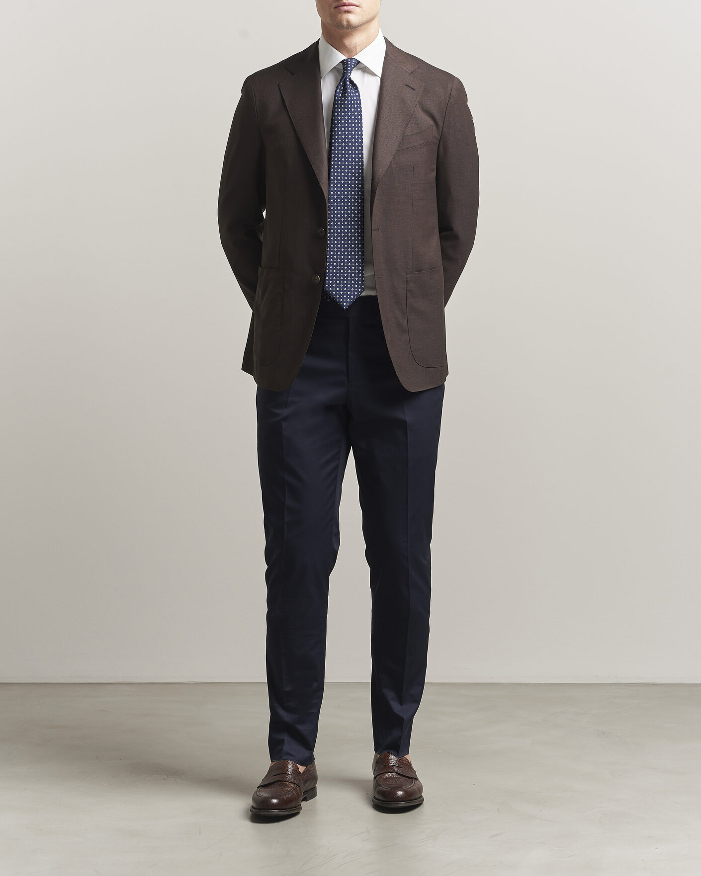 Heren | Blazers | Caruso | Aida Wool Hopsack Blazer Dark Brown