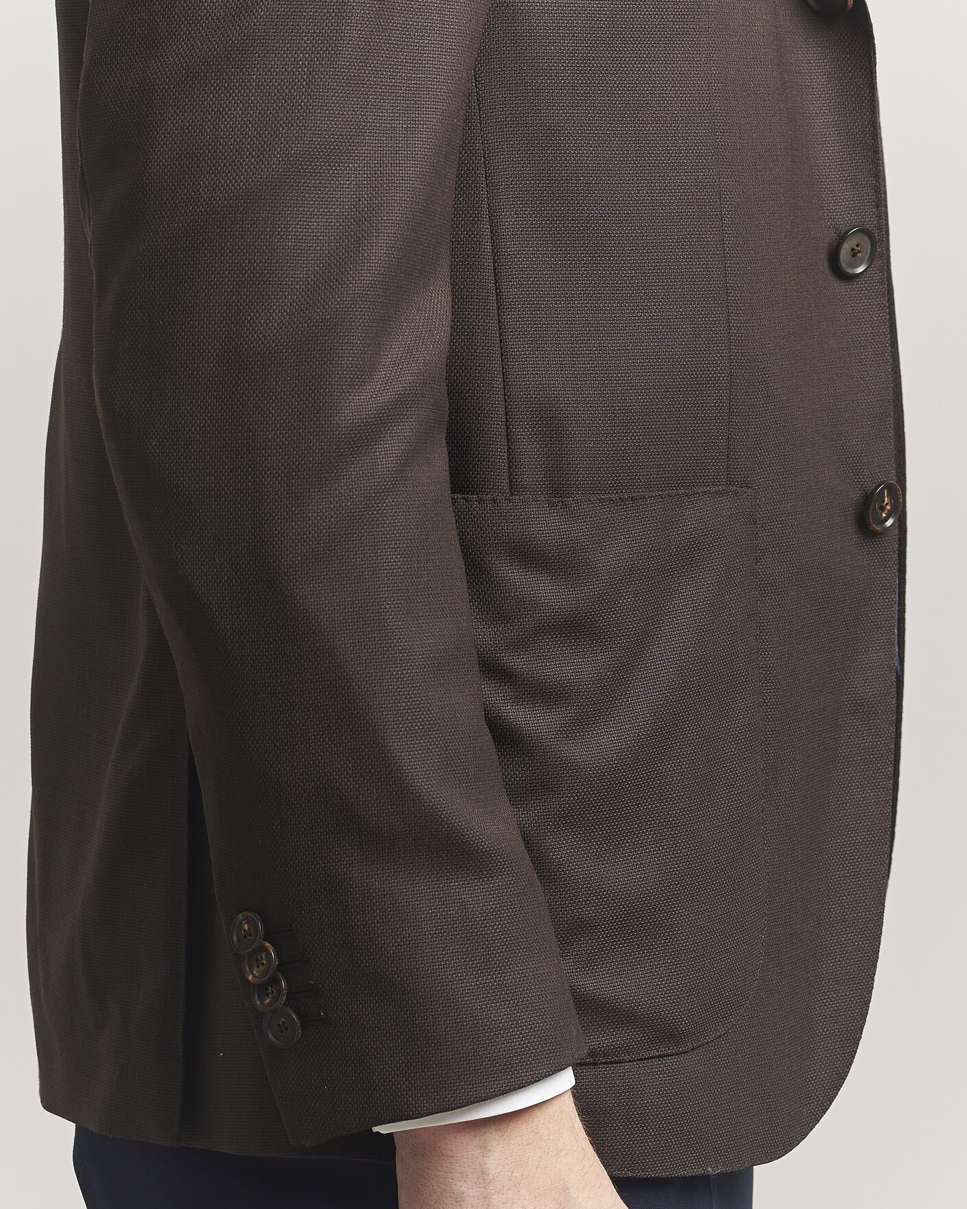 Heren | Blazers | Caruso | Aida Wool Hopsack Blazer Dark Brown