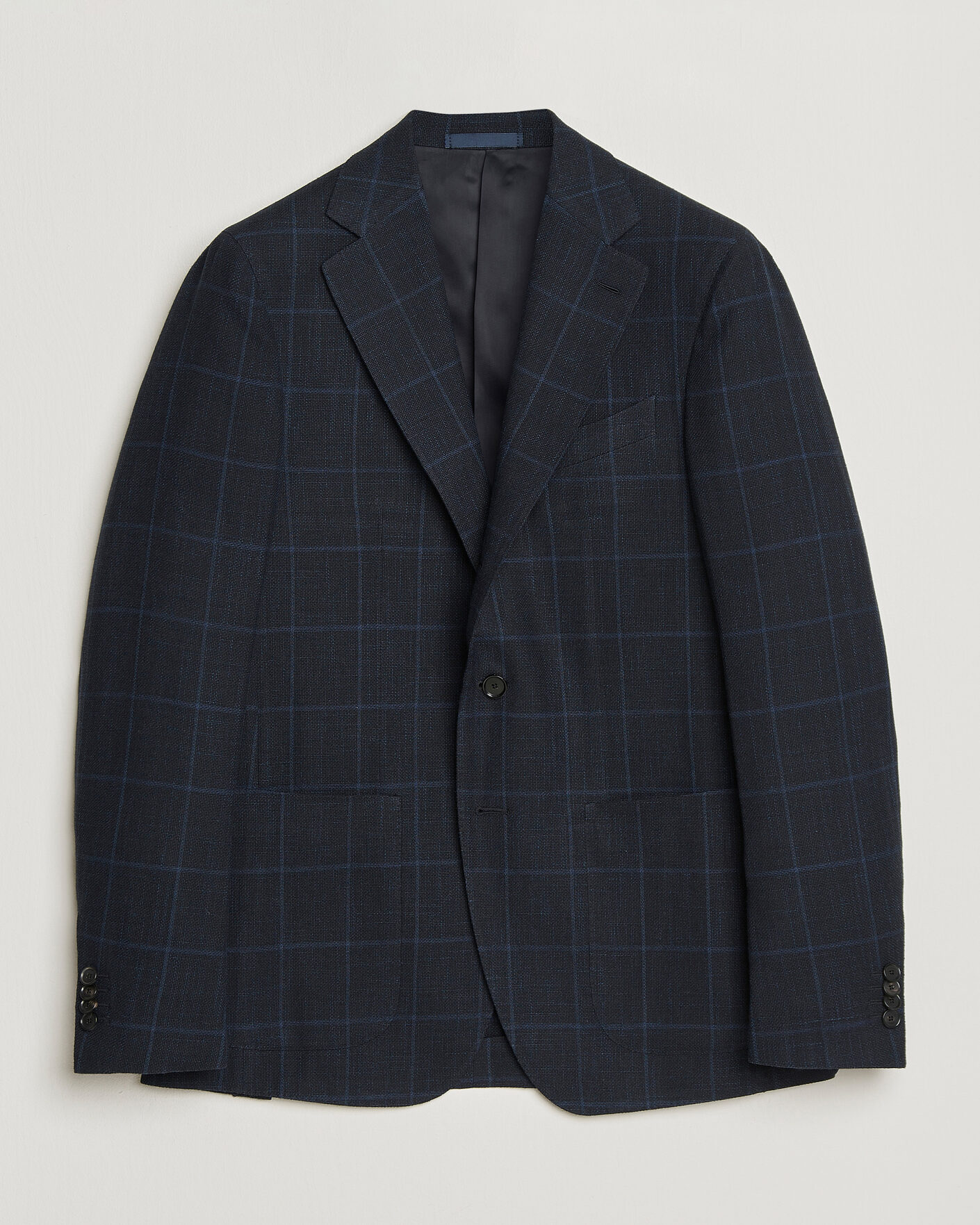 Heren | Blazers | Caruso | Aida Wool Hopsack Blazer Navy Check