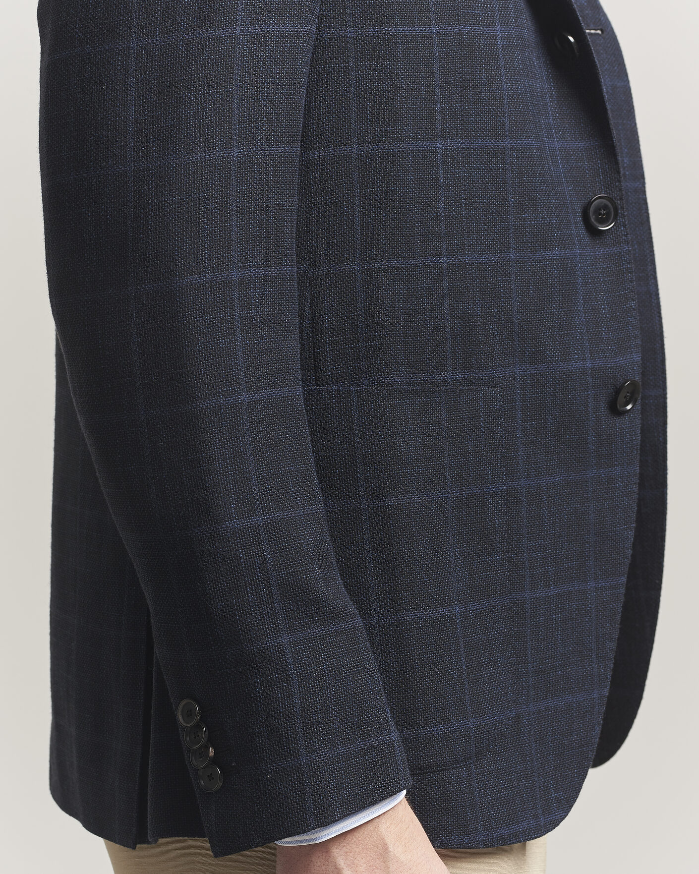 Heren | Blazers | Caruso | Aida Wool Hopsack Blazer Navy Check