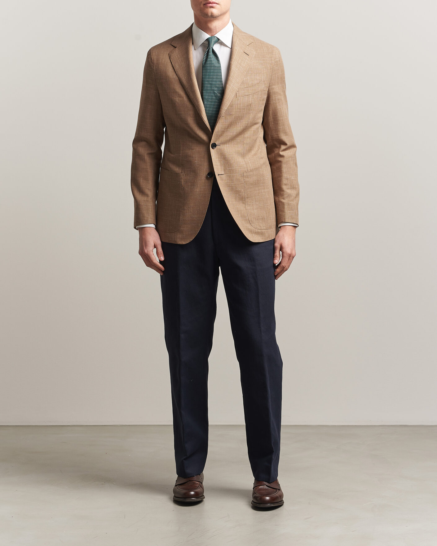 Heren |  | Caruso | Aida Wool/Silk Blazer Brown