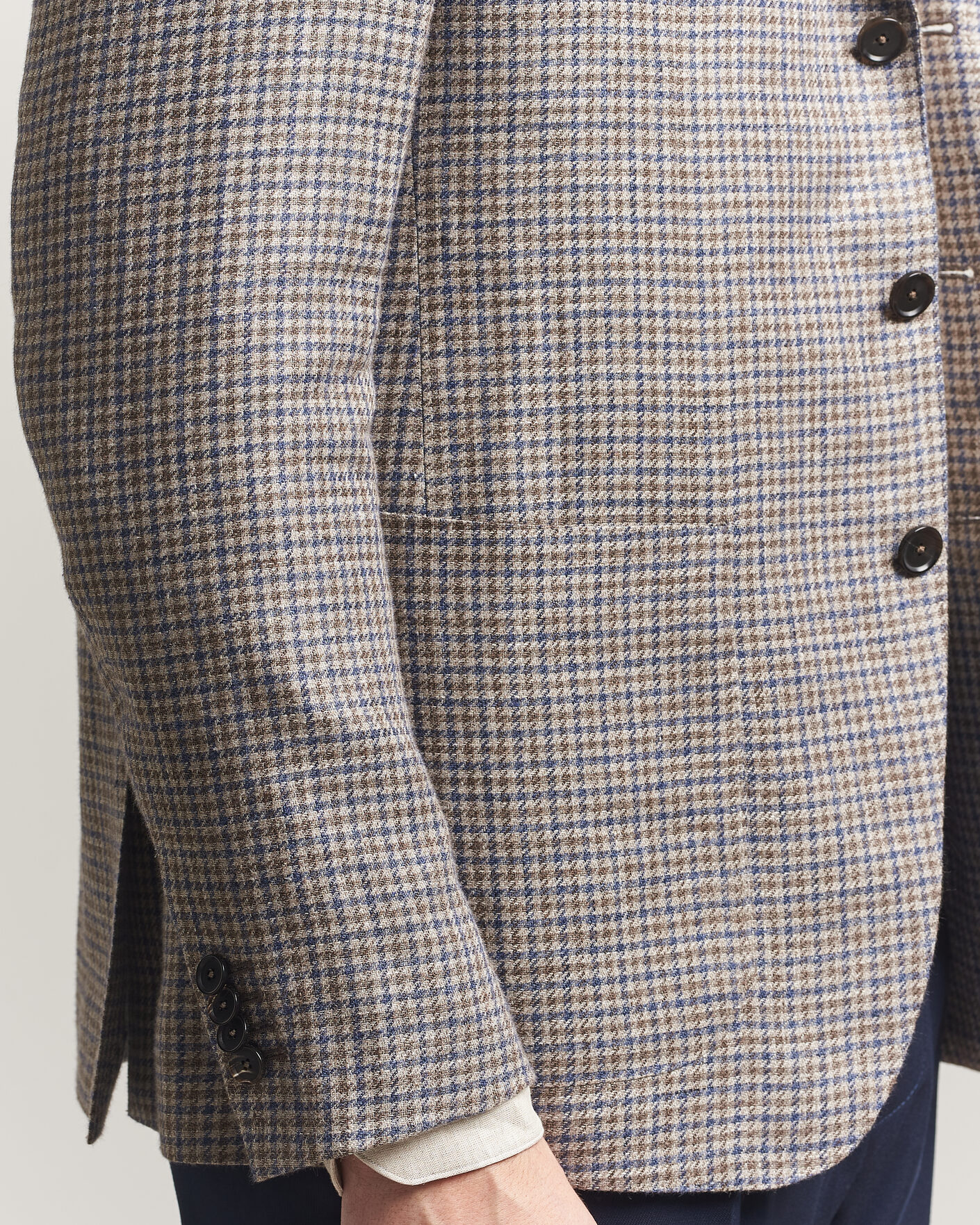 Heren | Blazers | Caruso | Aida Linen/Wool Blazer Navy/Grey Check