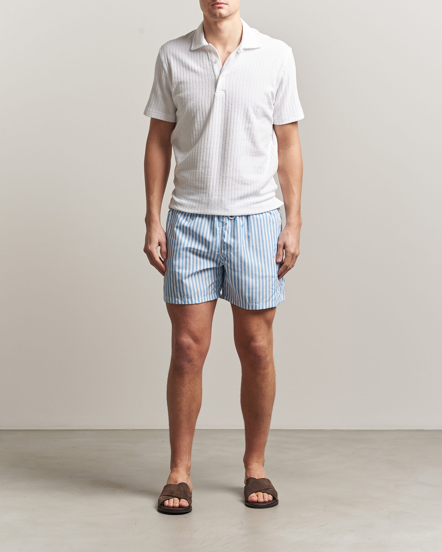 Heren | Zwembroek | Fedeli | Madeira Swim Trunk Wide Blue Stripes