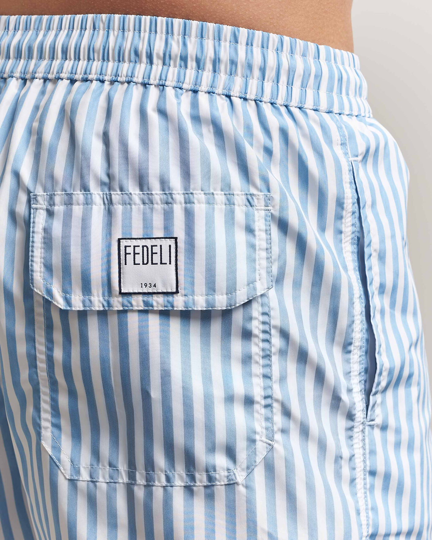 Heren | Zwembroek | Fedeli | Madeira Swim Trunk Wide Blue Stripes