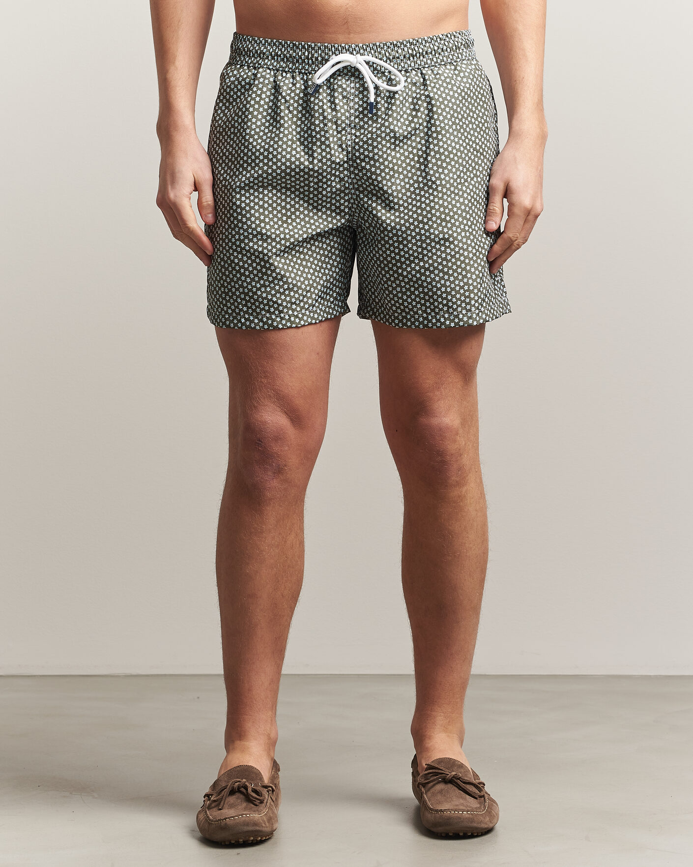 Heren | Zwembroek | Fedeli | Madeira Swim Trunk Green Flowers