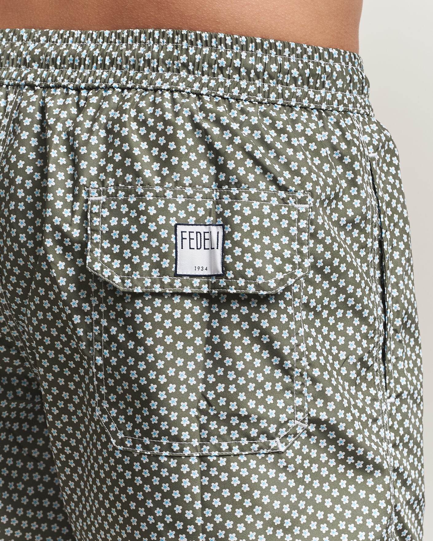 Heren | Zwembroek | Fedeli | Madeira Swim Trunk Green Flowers