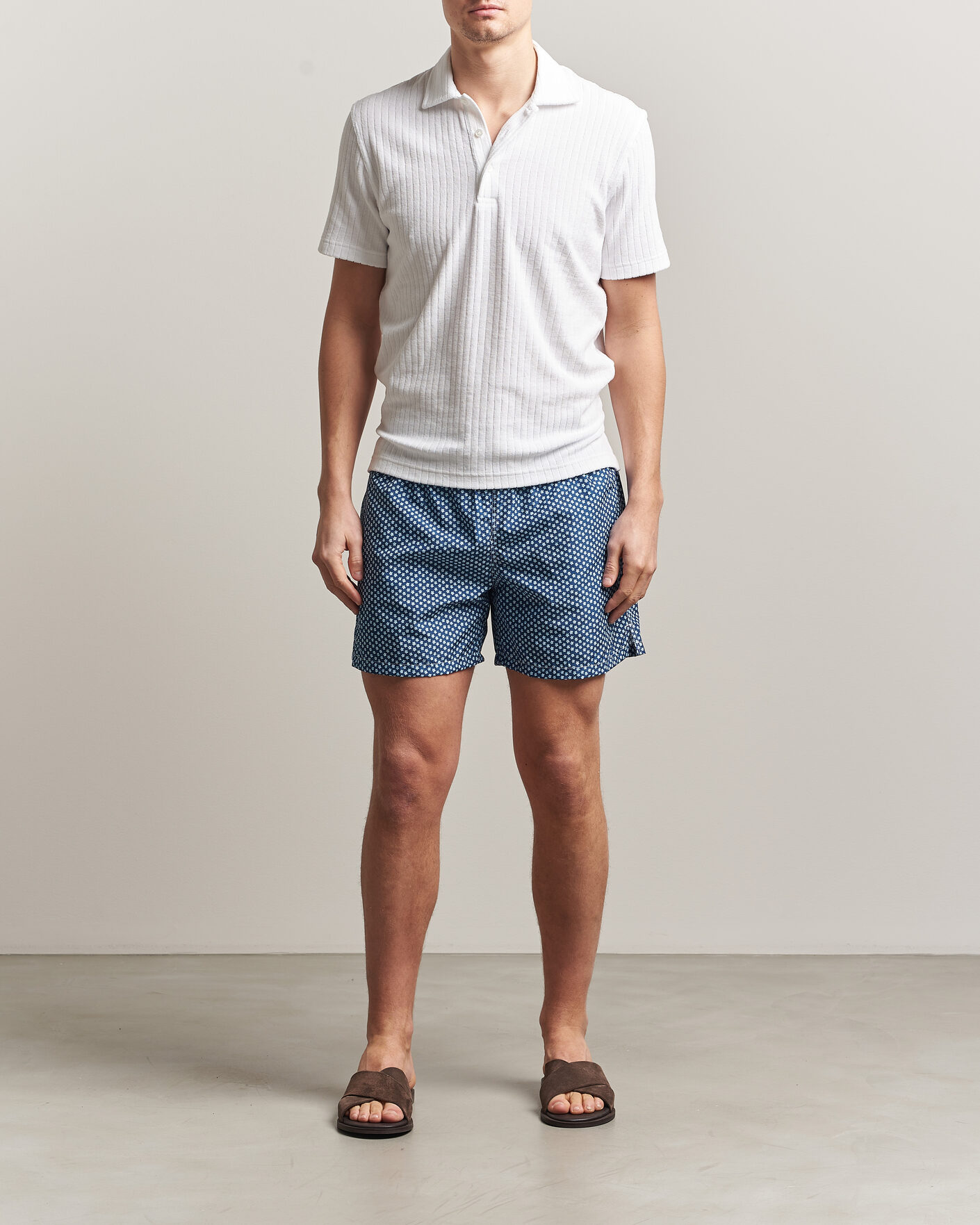 Heren | Zwembroek | Fedeli | Madeira Swim Trunk Blue Flowers