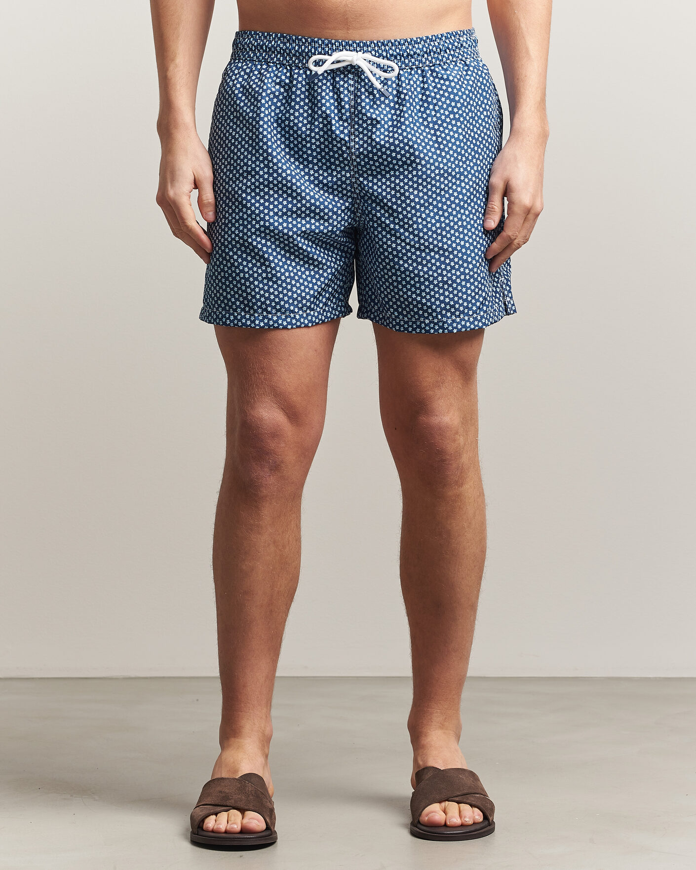 Heren | Zwembroek | Fedeli | Madeira Swim Trunk Blue Flowers