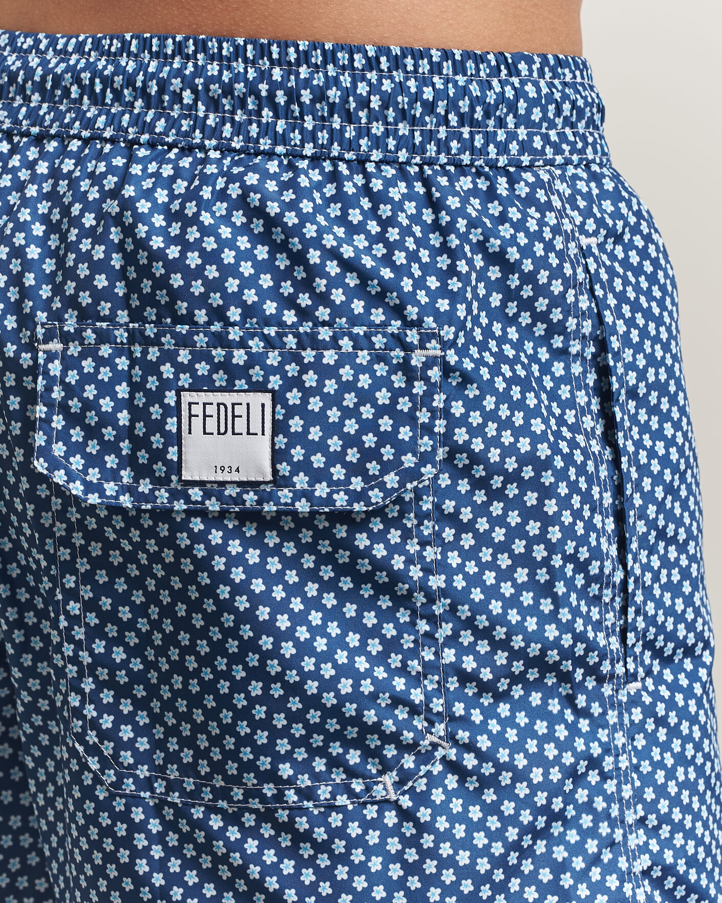 Heren | Zwembroek | Fedeli | Madeira Swim Trunk Blue Flowers