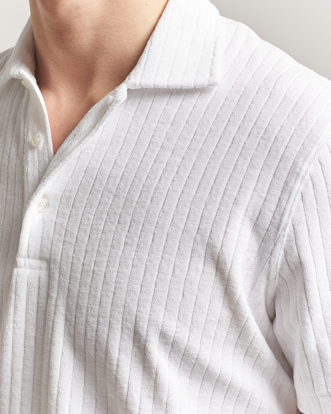 Heren | Polo's | Fedeli | Rib Terry Polo White