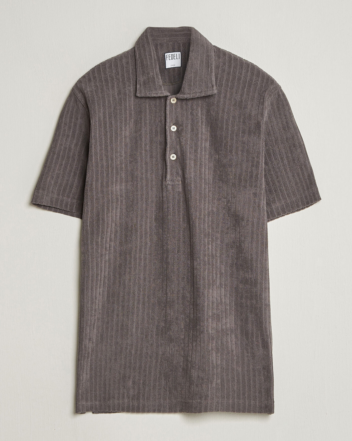 Heren | Polo's | Fedeli | Rib Terry Polo Taupe