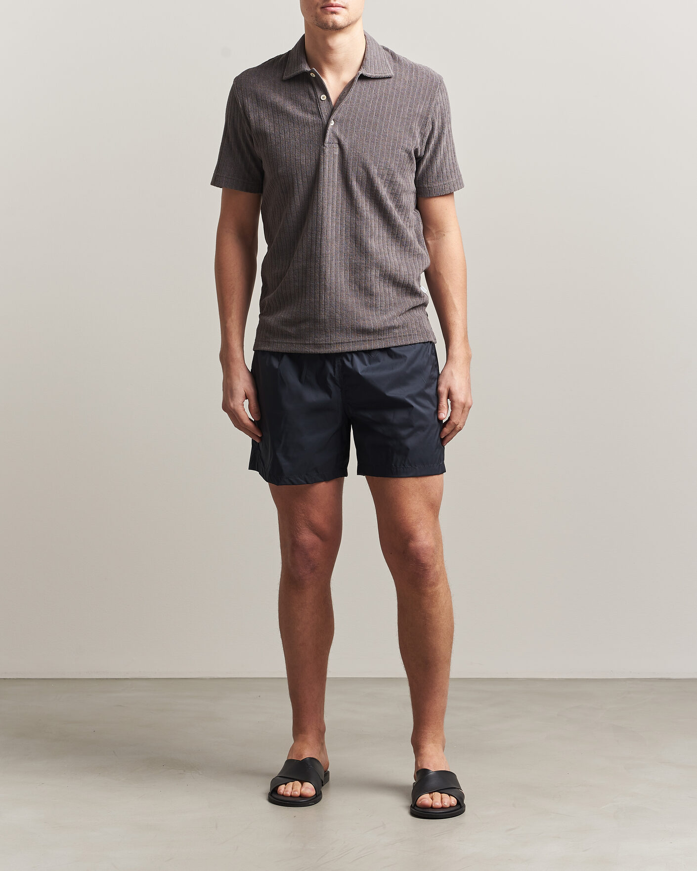 Heren | Polo's | Fedeli | Rib Terry Polo Taupe