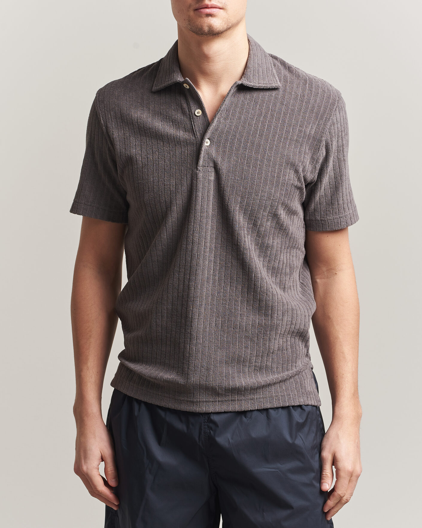 Heren | Polo's | Fedeli | Rib Terry Polo Taupe