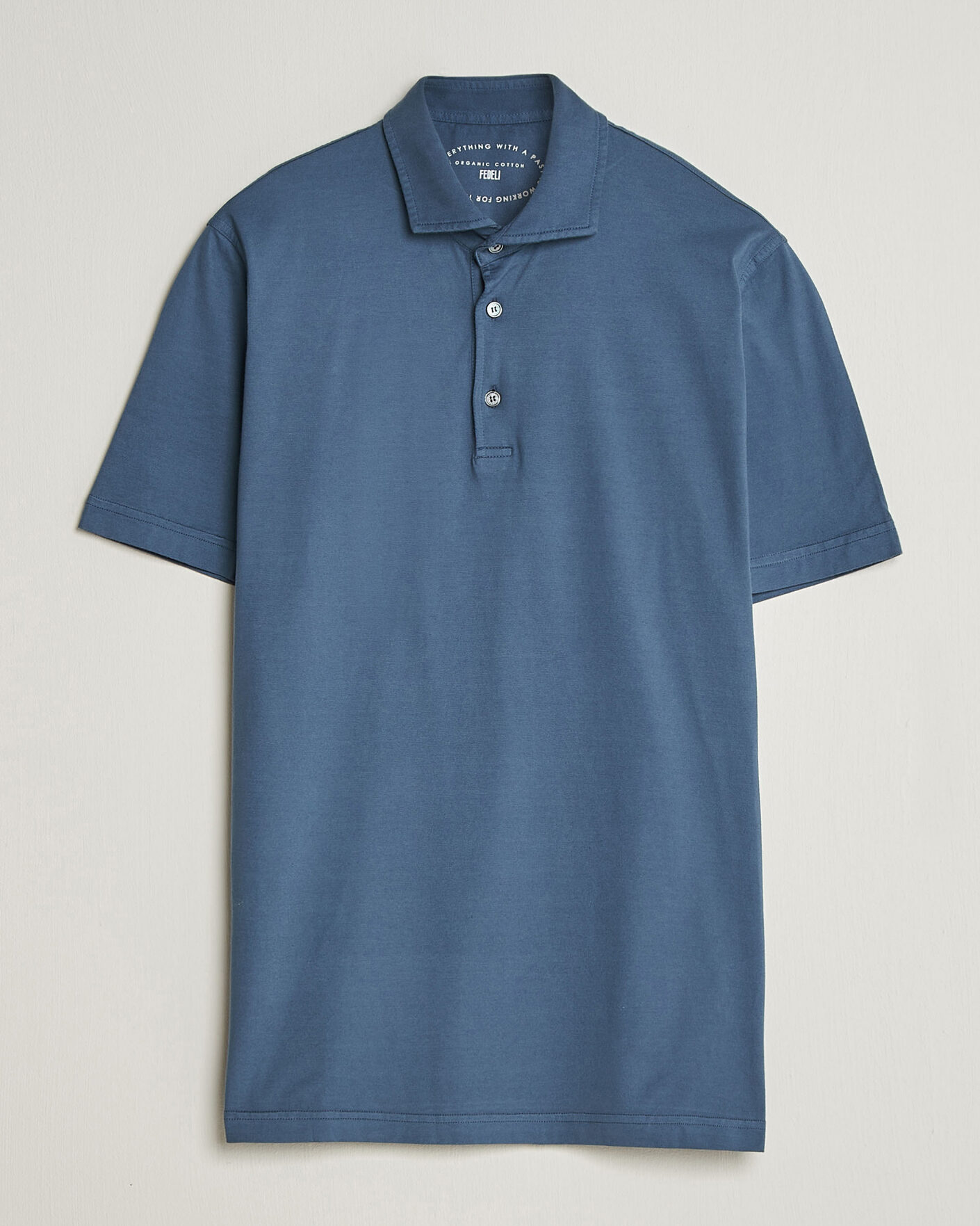 Heren | Polo's | Fedeli | Zero Organic Cotton Polo Steel Blue