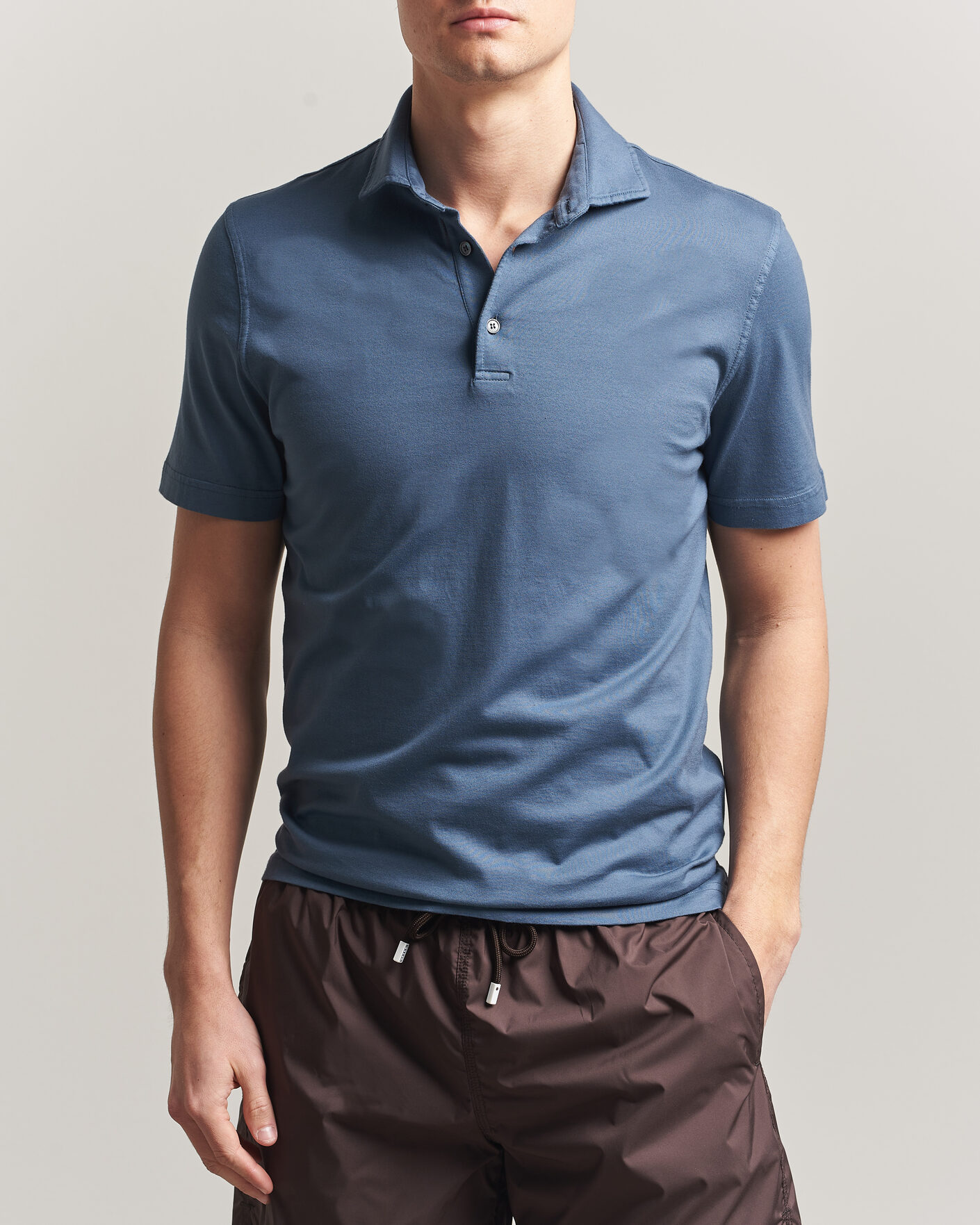 Heren | Polo's | Fedeli | Zero Organic Cotton Polo Steel Blue