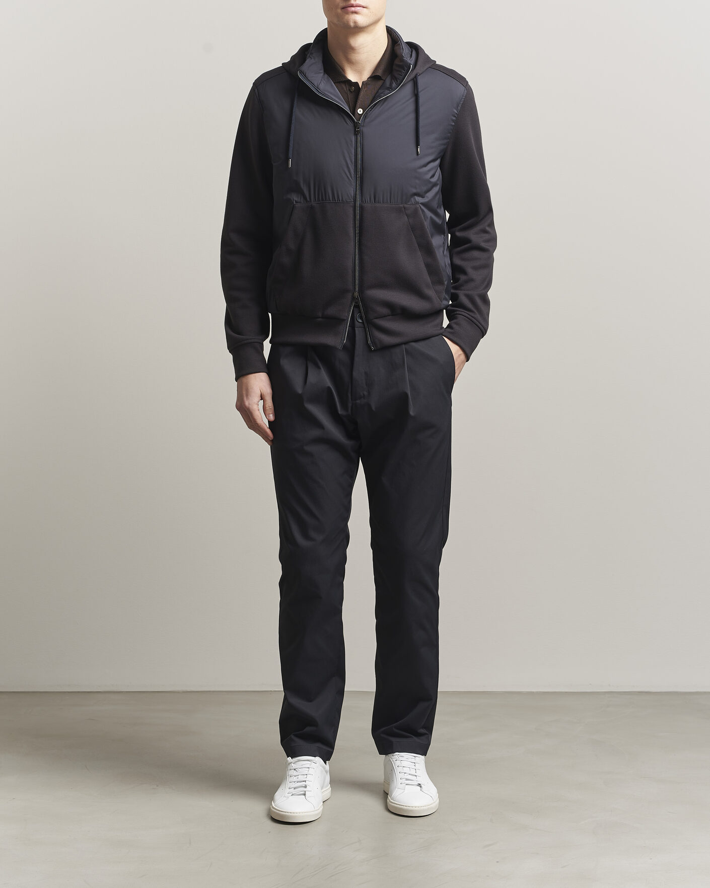 Heren | Jassen | Herno | Hooded Hybrid Jacket Navy