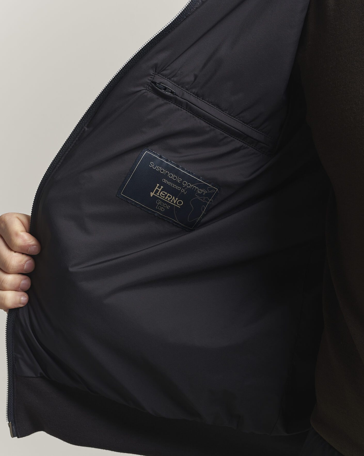 Heren | Jassen | Herno | Hooded Hybrid Jacket Navy