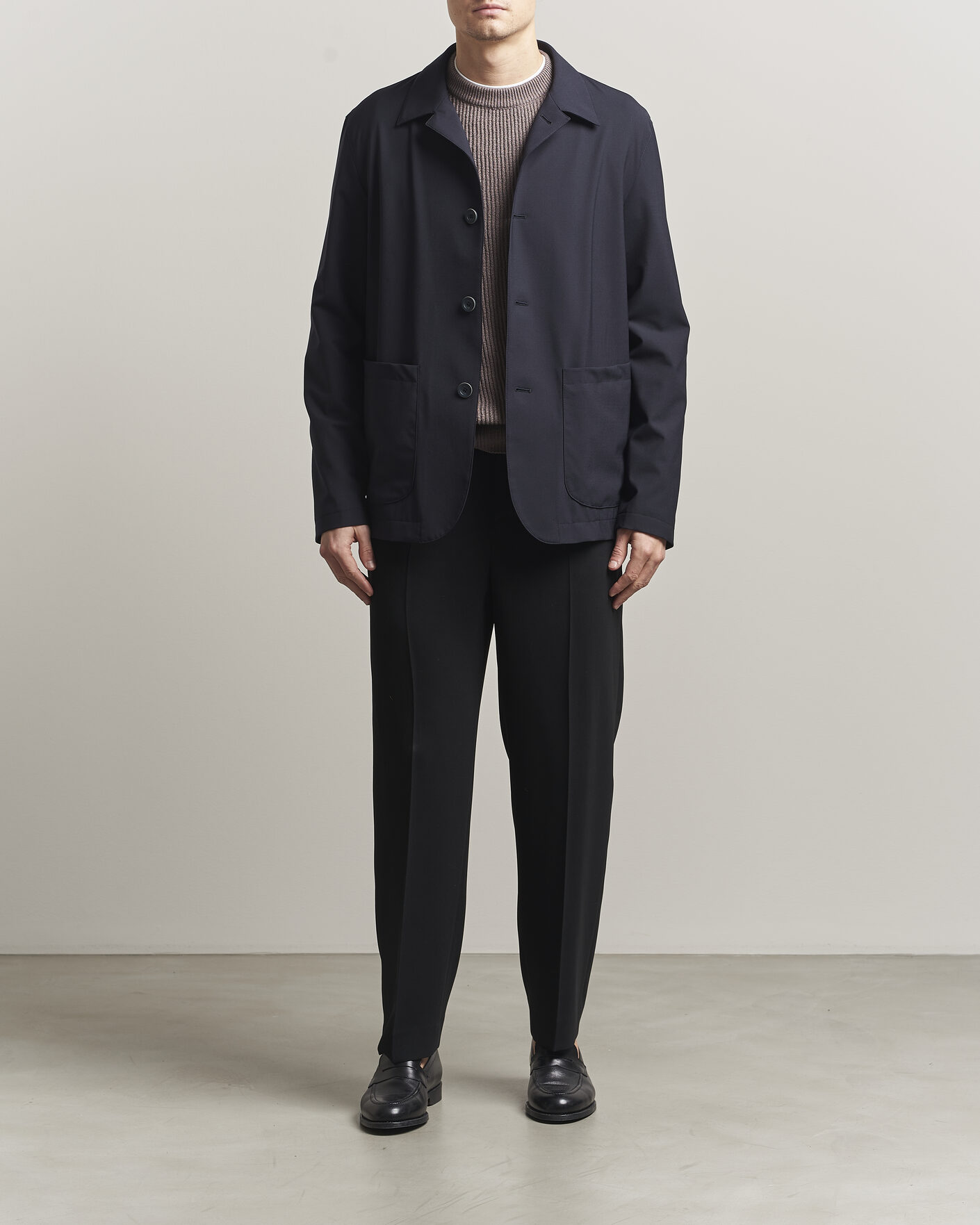 Heren | Jassen | Herno | Travel Wool Chore Jacket Navy